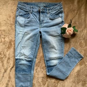 Denim straight leg jean